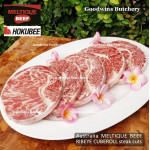 Beef Ribeye Scotch-Fillet CubeRoll MELTIQUE meltik (wagyu alike) Australia HOKUBEE frozen STEAK 2cm 3/4" (price/pc 350g)